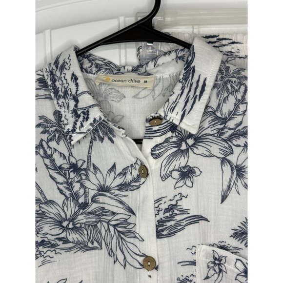 Ocean Drive Cotton Medium Shirt Small Pant Set Beachwear Loungewear - Picture 3 of 6